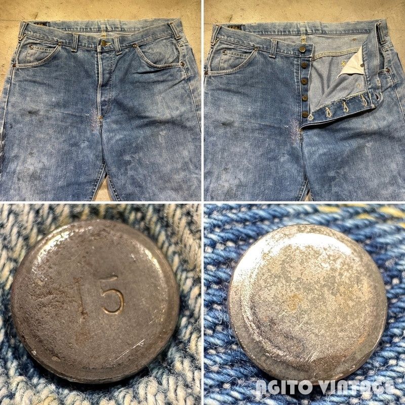 70's Lee RIDERS 200B デニムパンツ ボタンフライ サイド黒タグ 片耳