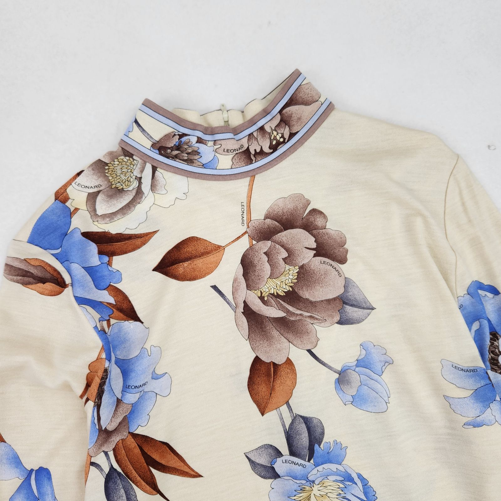 LEONARD ワンピース セットアップ 花柄 蝶 ウール シルク M 日本 LEONARD ワンピース セットアップ 花柄 蝶 ウール シルク M 日本