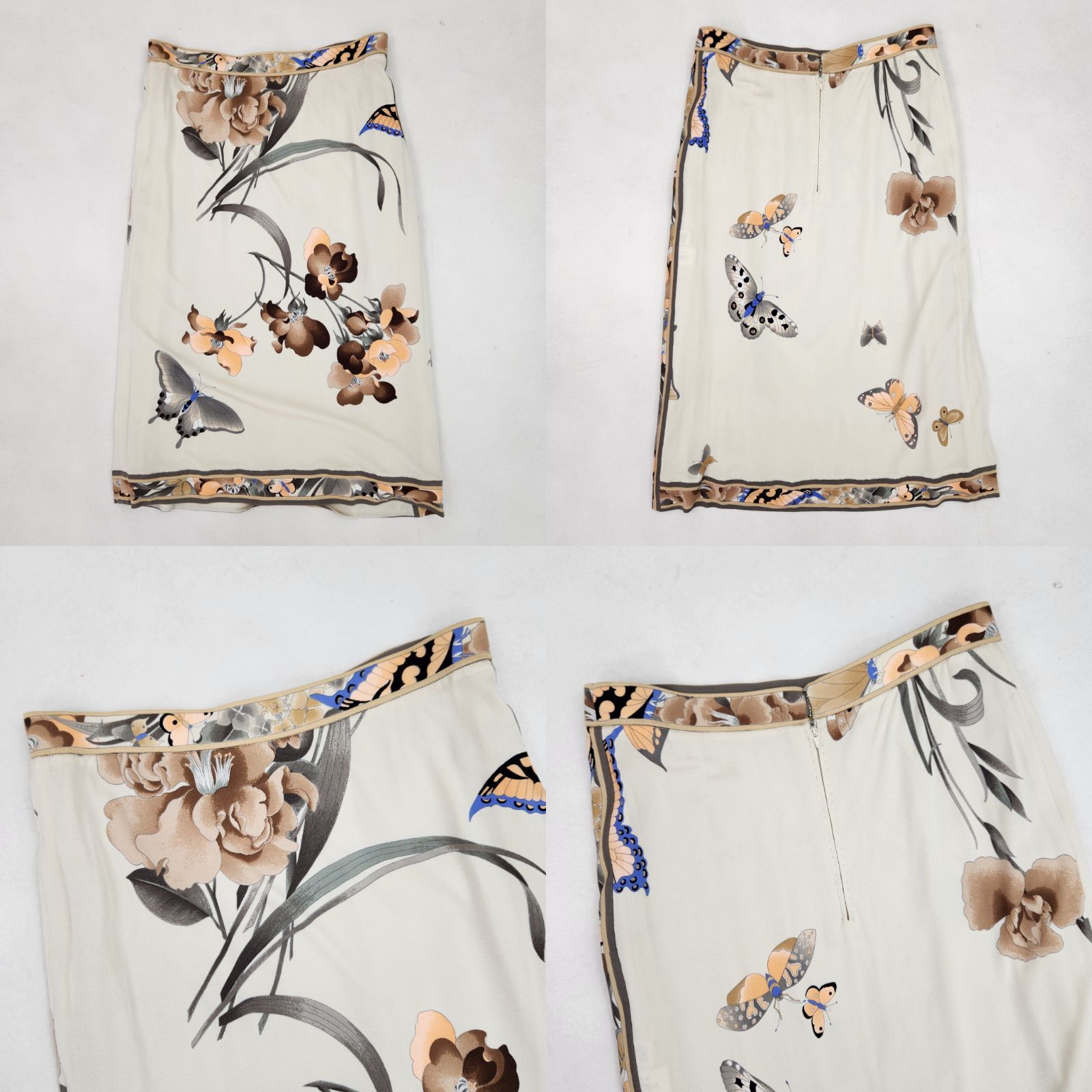 LEONARD ワンピース セットアップ 花柄 蝶 ウール シルク M 日本 LEONARD ワンピース セットアップ 花柄 蝶 ウール シルク M 日本