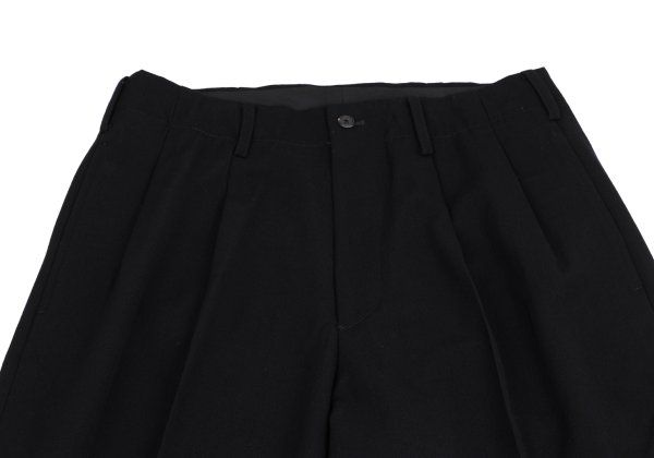 ヨウジヤマモト プールオムYohji Yamamoto POUR HOMME ウールギャバタックテーパードパンツ 紺M