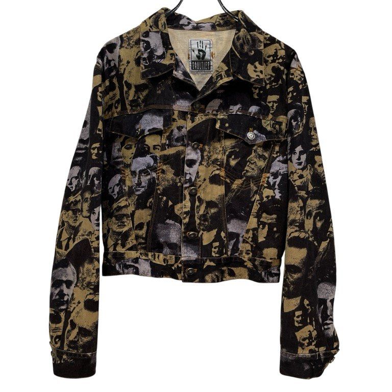 Jean Paul GAULTIER JEAN'S 92AW FACE PRINTED DENIM TRUCKER JACKET フェイスプリントデニムジャケット Archive 90s 総柄