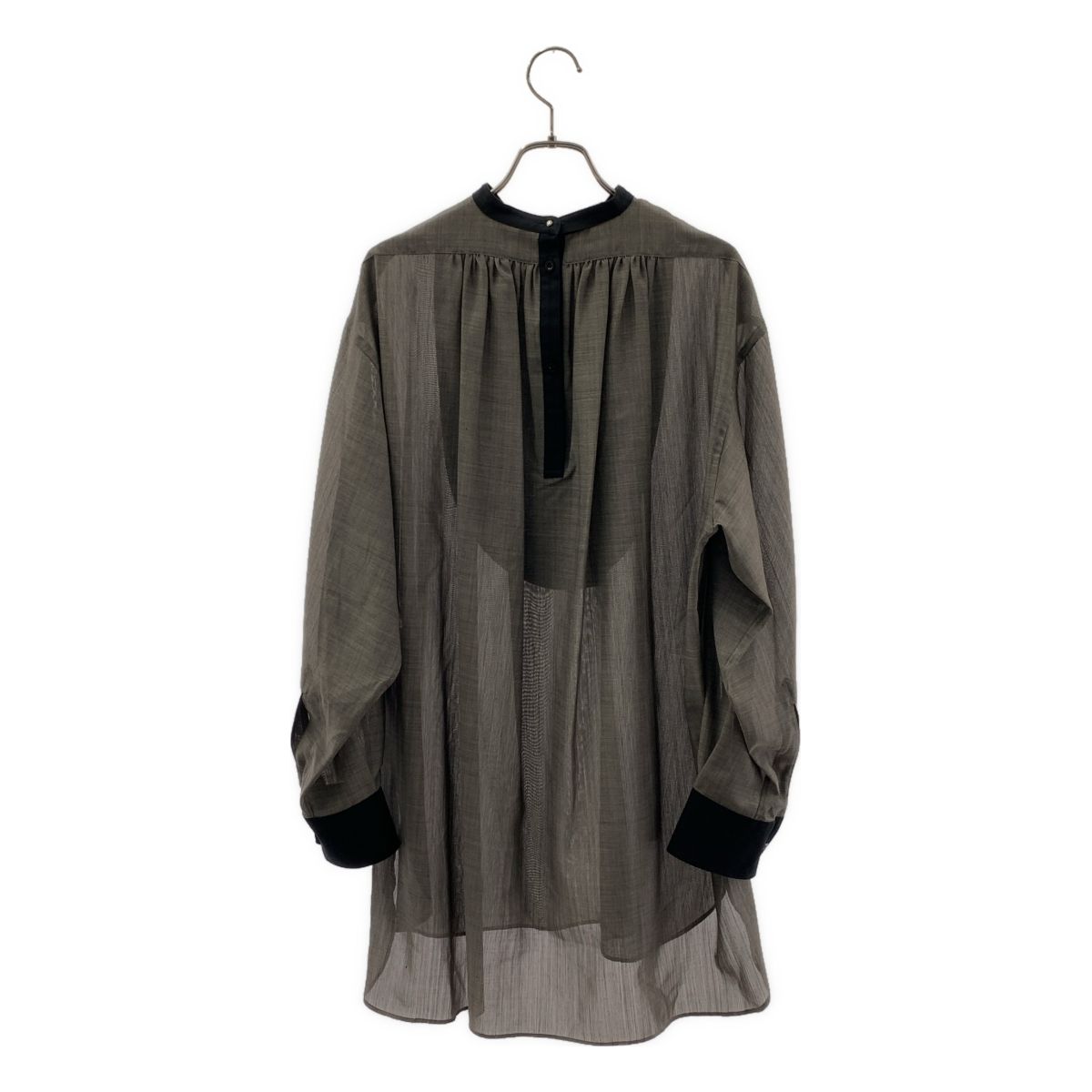 HYKE / ハイク | バックギャザー スリット オーバー ロングシャツ