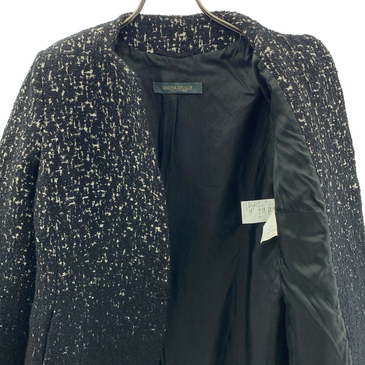 MARINA RINALDI / マリナ リナルディ | ウール ツイード ノーカラー