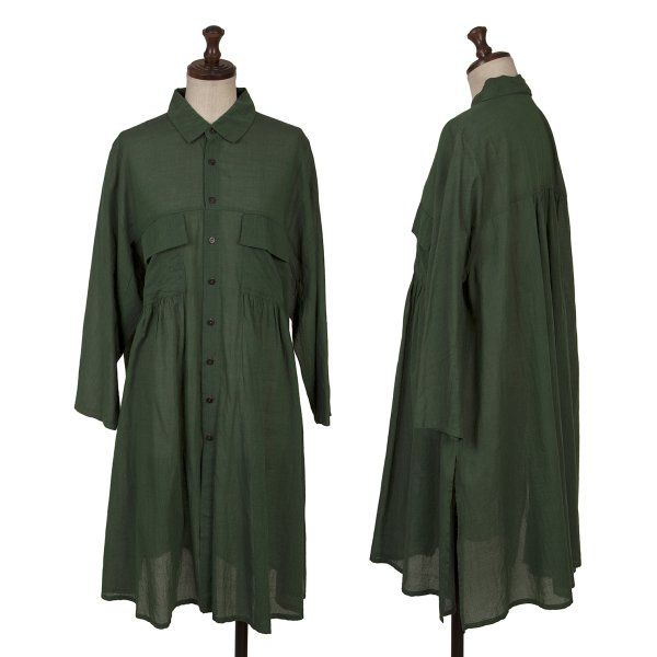 ヨーガンレールJURGEN LEHL フラップポケットギャザーシャツワンピース