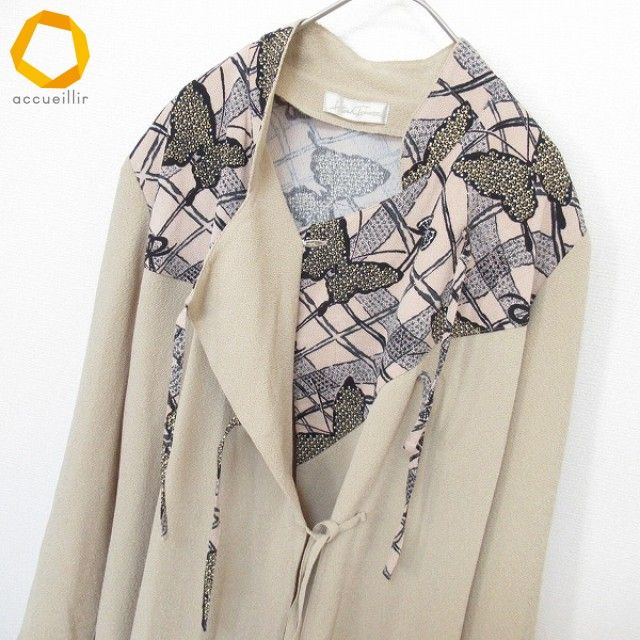 詩仙堂 ヒトシタムラ ロングコート カーディガン ちりめん 和柄