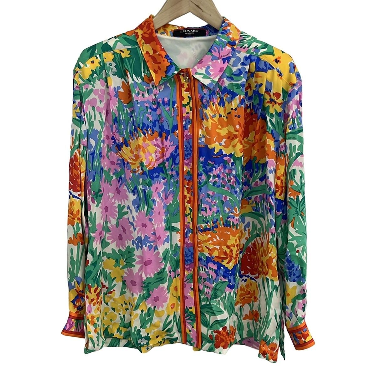 美品 LEONARD レオナール シルク ブラウス 長袖