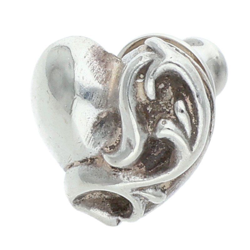 クロムハーツ STUD HEART/ハートスタッド シルバーピアス メンズ