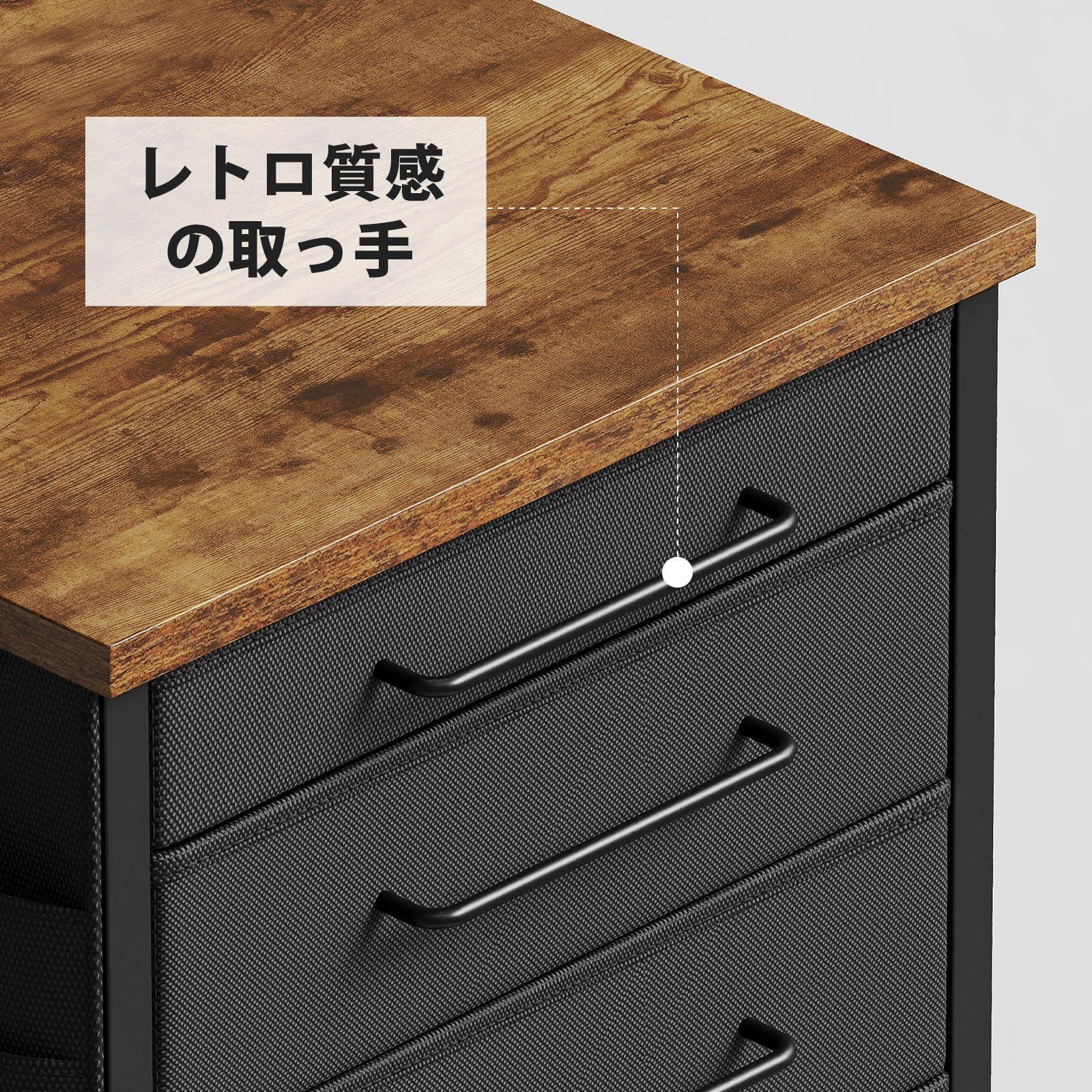 数量限定』 サイドワゴン 袖机 4段 布製 A4対応 大容量 オフィスワゴン