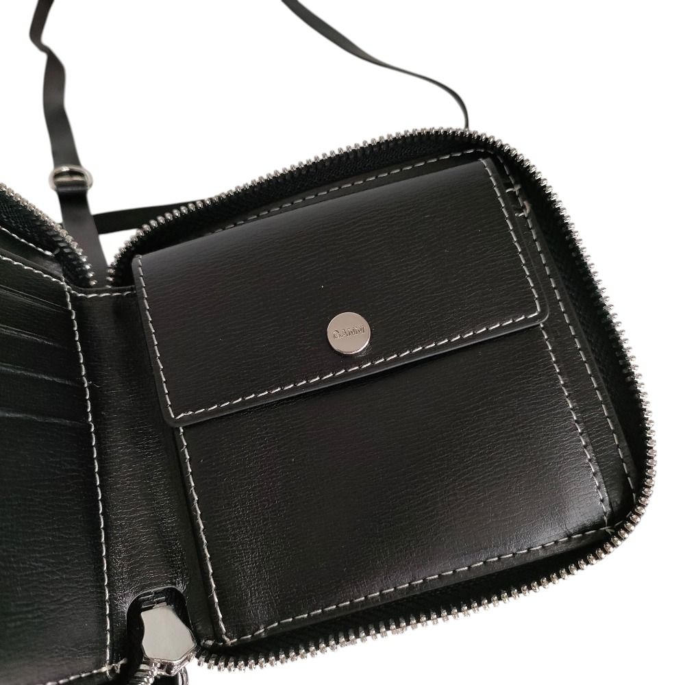 新品同様 GANNI ガニー リサイクルレザー エンボスロゴ ラウンド