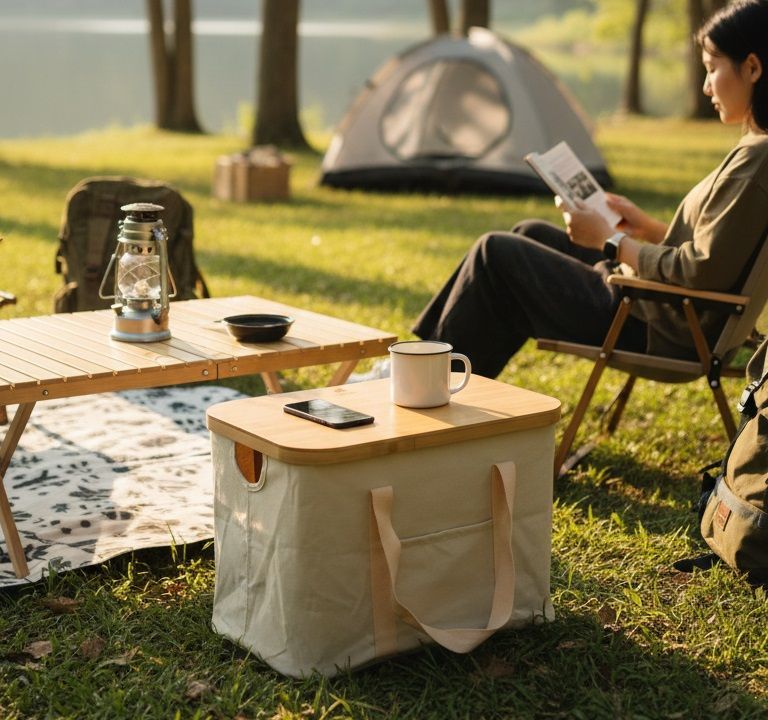 CHANODUG OUTDOOR バンブー収納ボックス ソフト収納バスケット