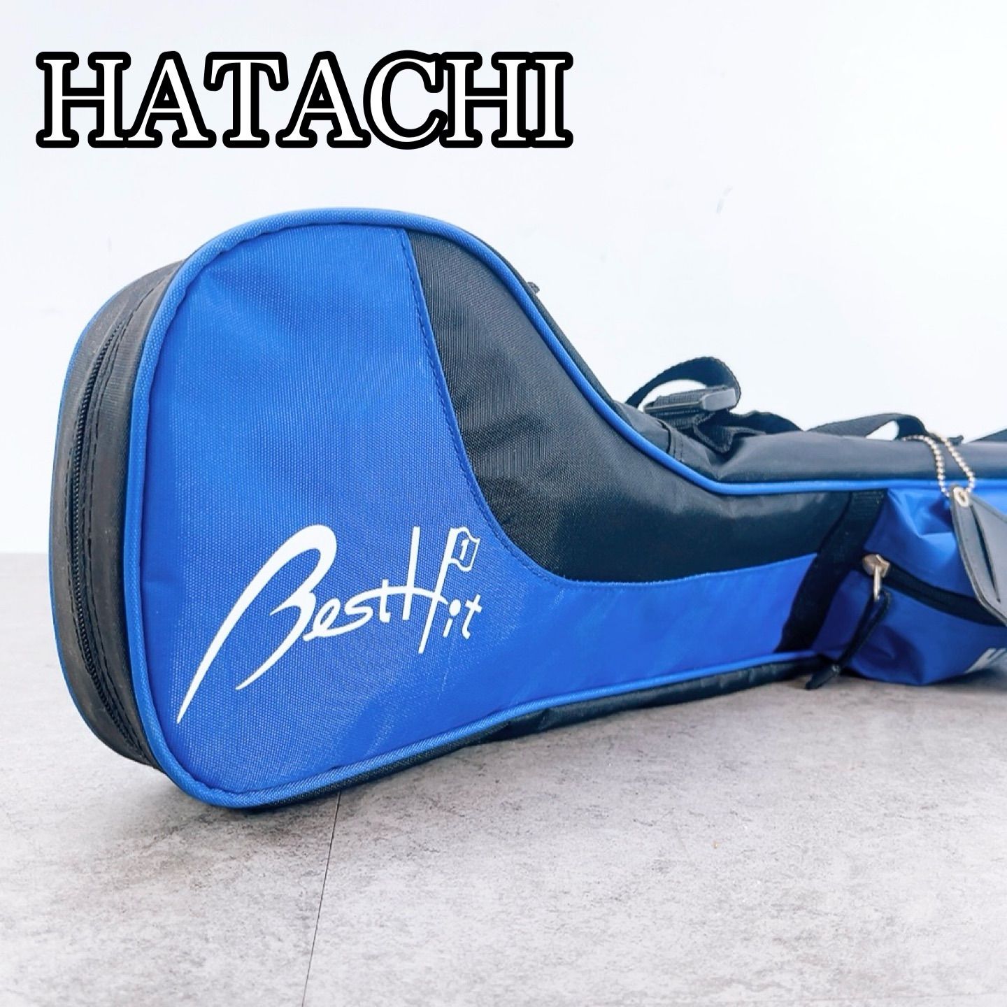 H-960 HATACHI Best Fit URETHANE FACE CLUB ブルー 動作品 グラウンドゴルフ スティック 収納バッグ付
