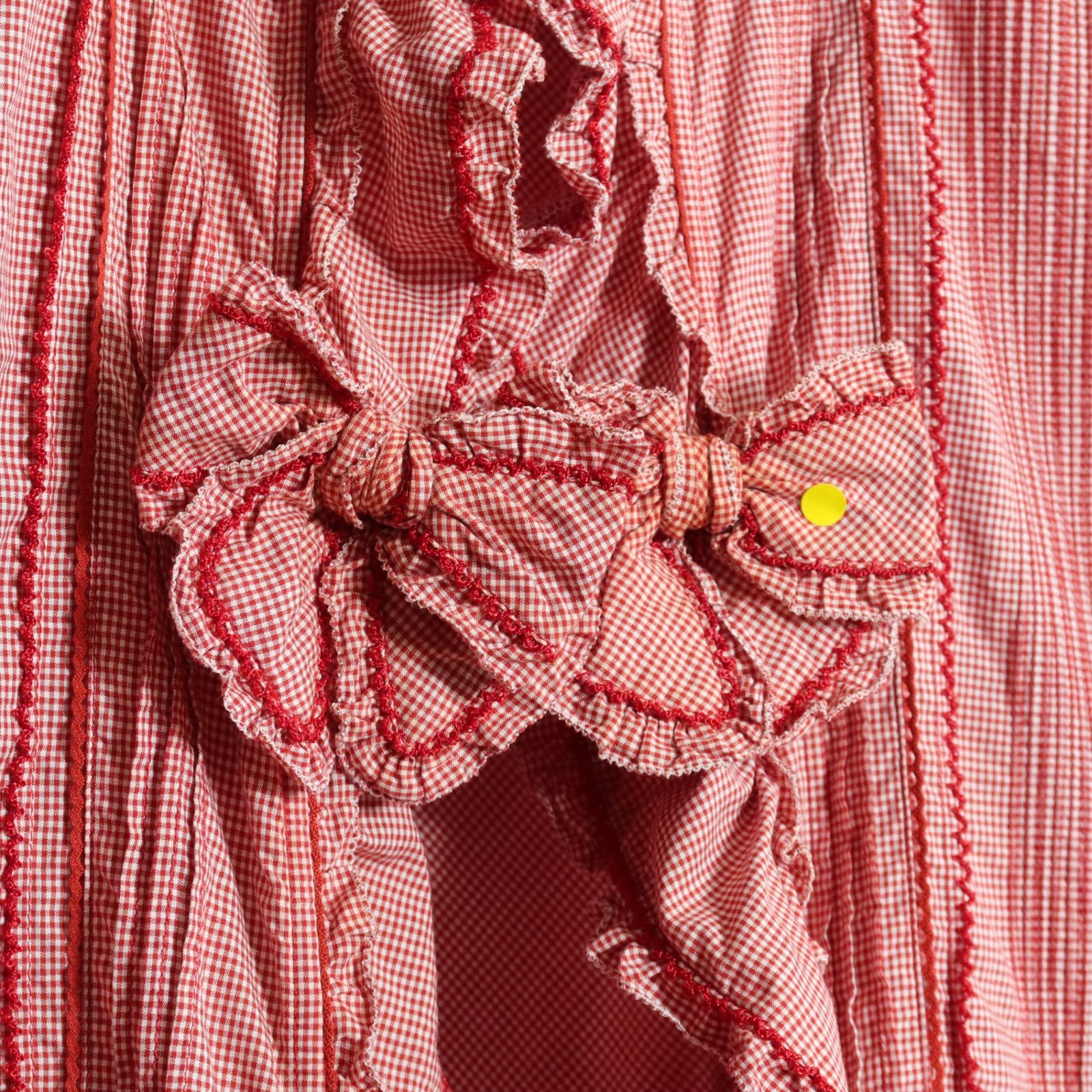 ピンクハウス☆リボンいっぱい♪ギンガムチェックのローンブラウス は