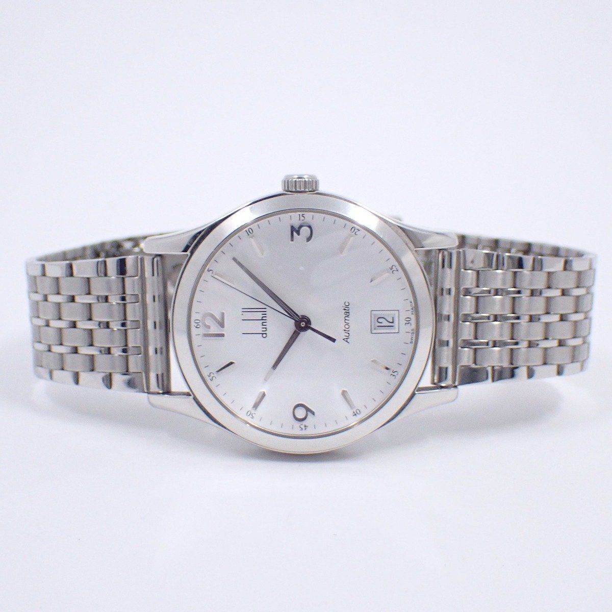 ダンヒル シティスケープ 自動巻き メンズ 腕時計 白文字盤 社外ベルト 8006 いおき質店 大人カジュアル 自動巻き時計 腕時計(アナログ)