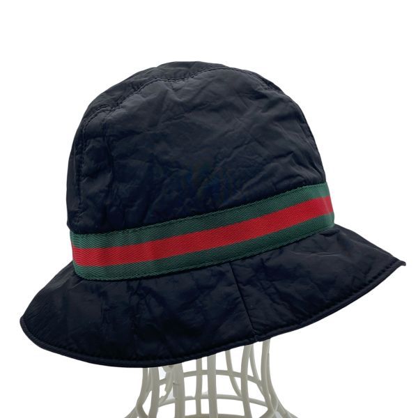 ○ グッチ GUCCI バケットハット 帽子 シェリーライン ストライプ