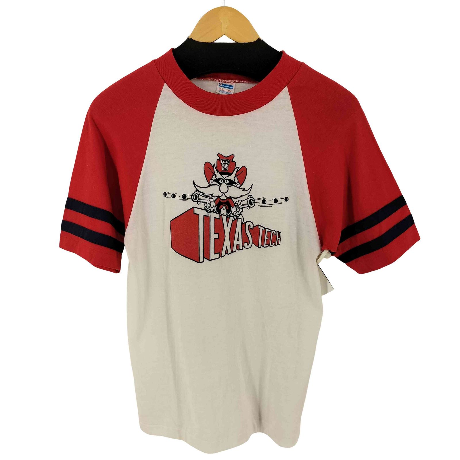 チャンピオン Champion バータグ TEXAS TECH 染み込み ラグラン 