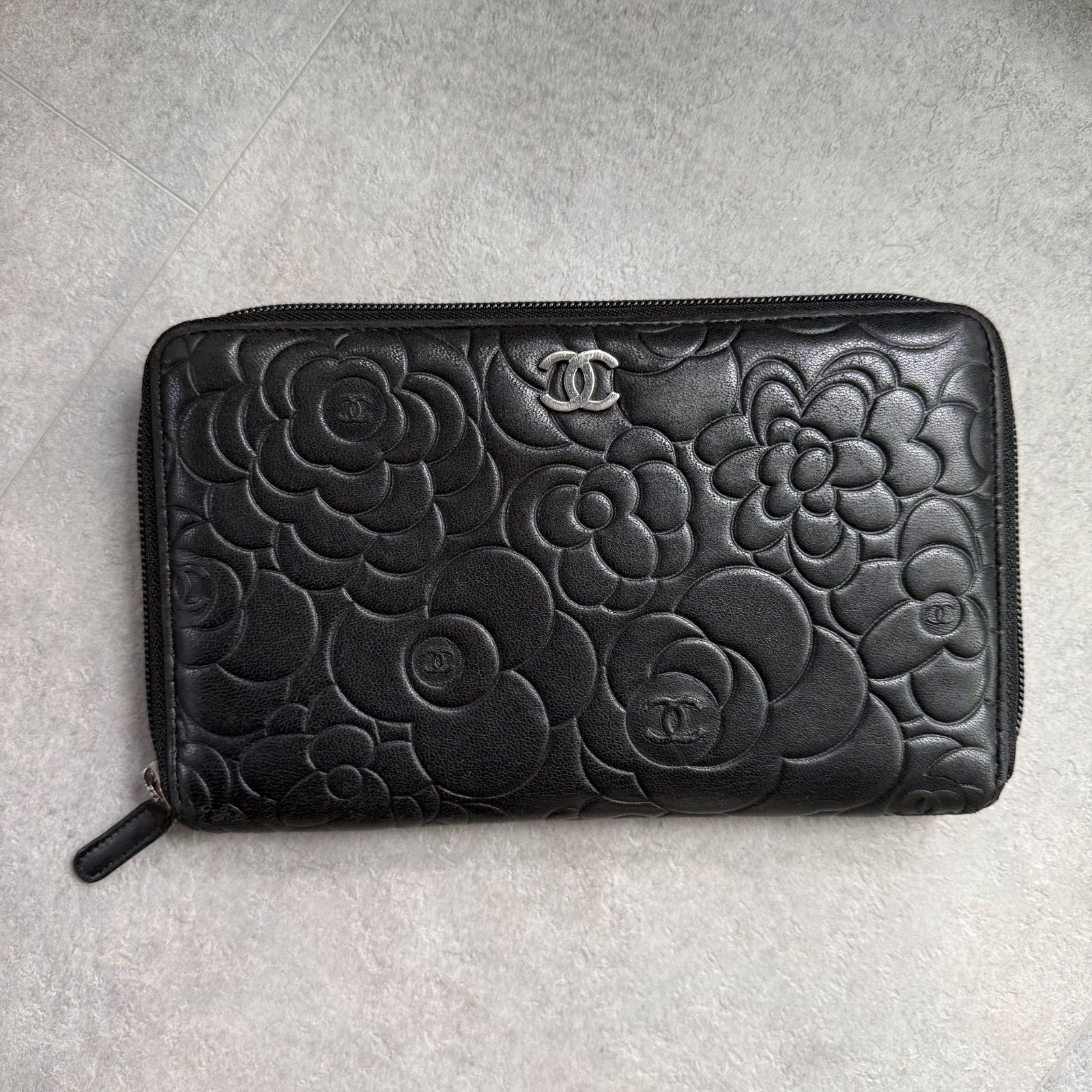 CHANEL シャネル カメリアココマーク ラウンドファスナー長財布
