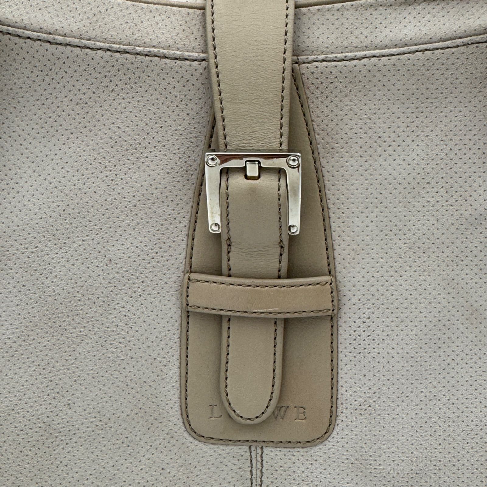 ロエベ ベージュ スエード ハンドバッグ ボストン スエード LOEWE