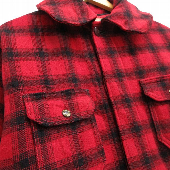 M/古着 ウールリッチ 長袖 ウール ジャケット メンズ 80年代 80s マッキーノ 赤他 チェック 内側キルティング【spe】 25dec27 ウールリッチ WOOLRICH 長袖 50年代 古着50\u0027sウールリッチ|ブラウン×ベージュ×グリーン長袖メンズチェックビンテージウールシャツ・マッキーノジャケットWoolrich MUJIN