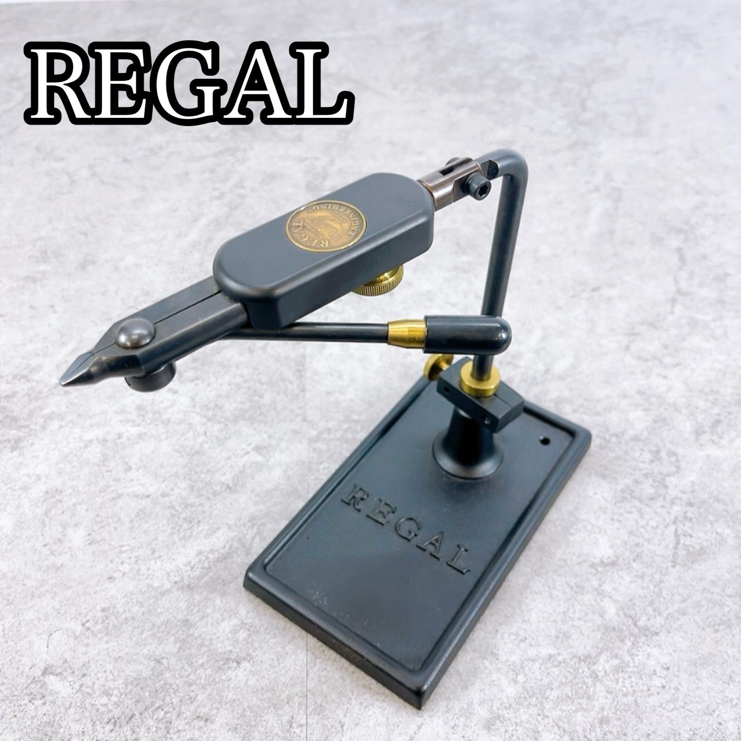 H-948 REGAL タイイングバイス フライフィッシング用 ブラック 動作品 USA製 フライタイイングツール 高精度クランプ式