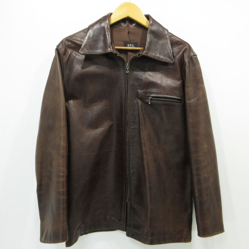 三重本店】 A.P.C | アーペーセー レザージャケット ブルゾン ブラウン