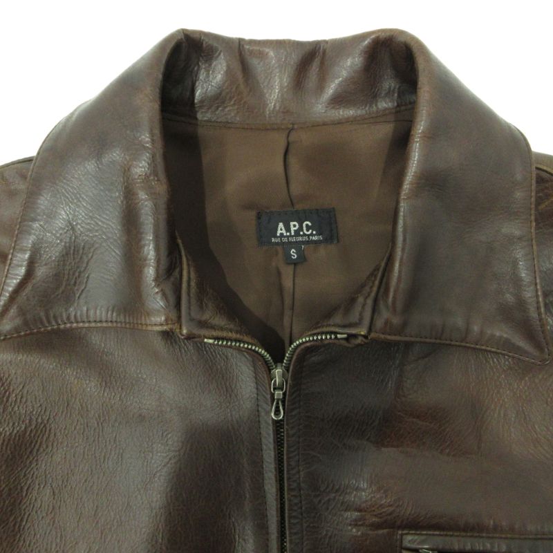 三重本店】 A.P.C | アーペーセー レザージャケット ブルゾン ブラウン