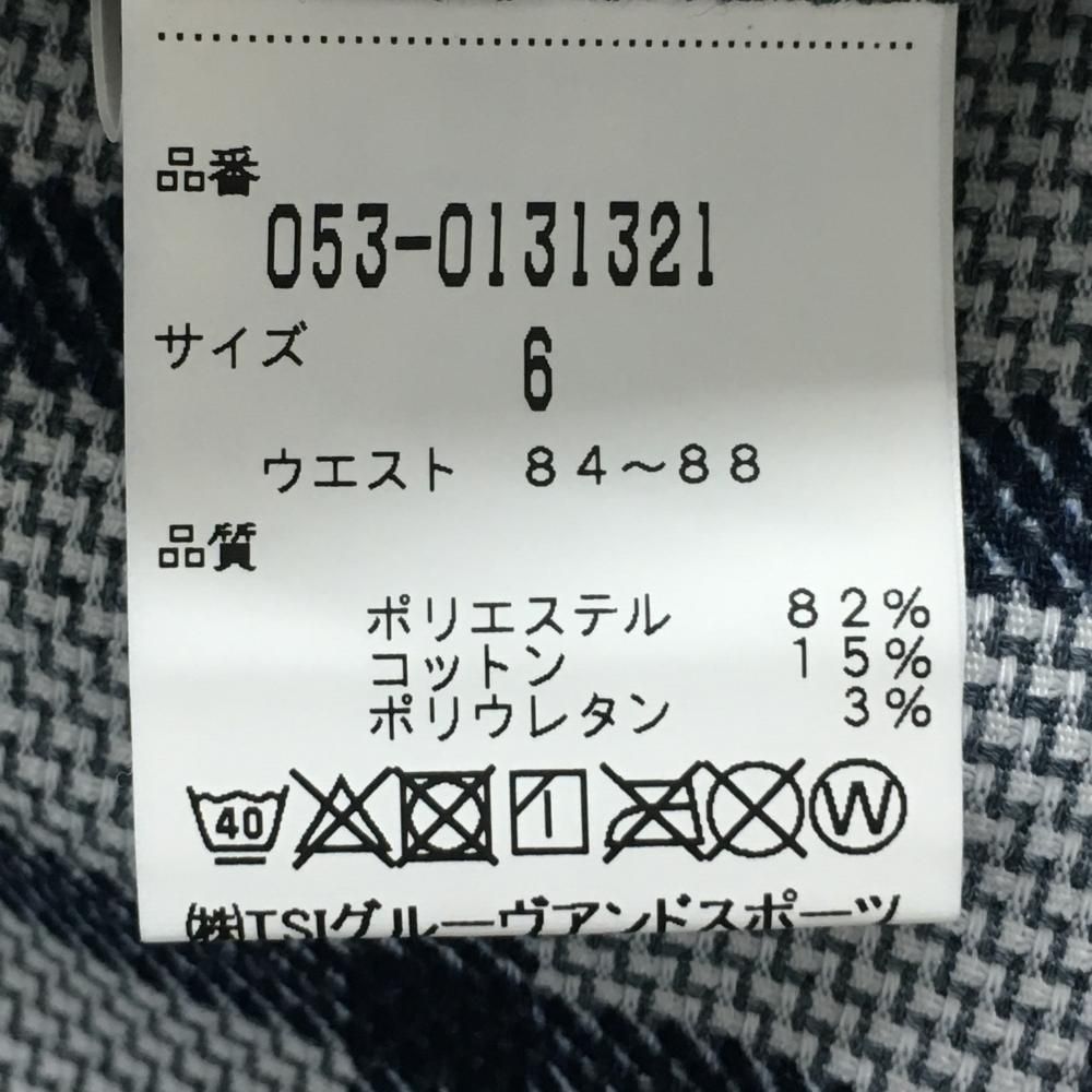 美品】パーリーゲイツ パンツ 白×ネイビー×グレー 総柄 チェック