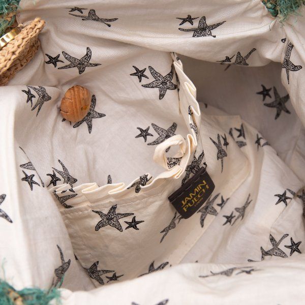 ジャマンピュエッシュJAMIN PUECH ラフィアショルダーバッグ 緑