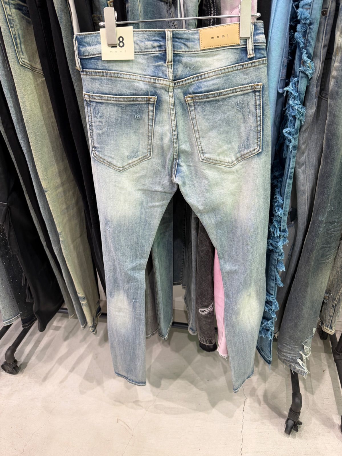 mnml X1 ダメージ加工ストレッチスキニーデニムパンツ 【ヴィンテージ 