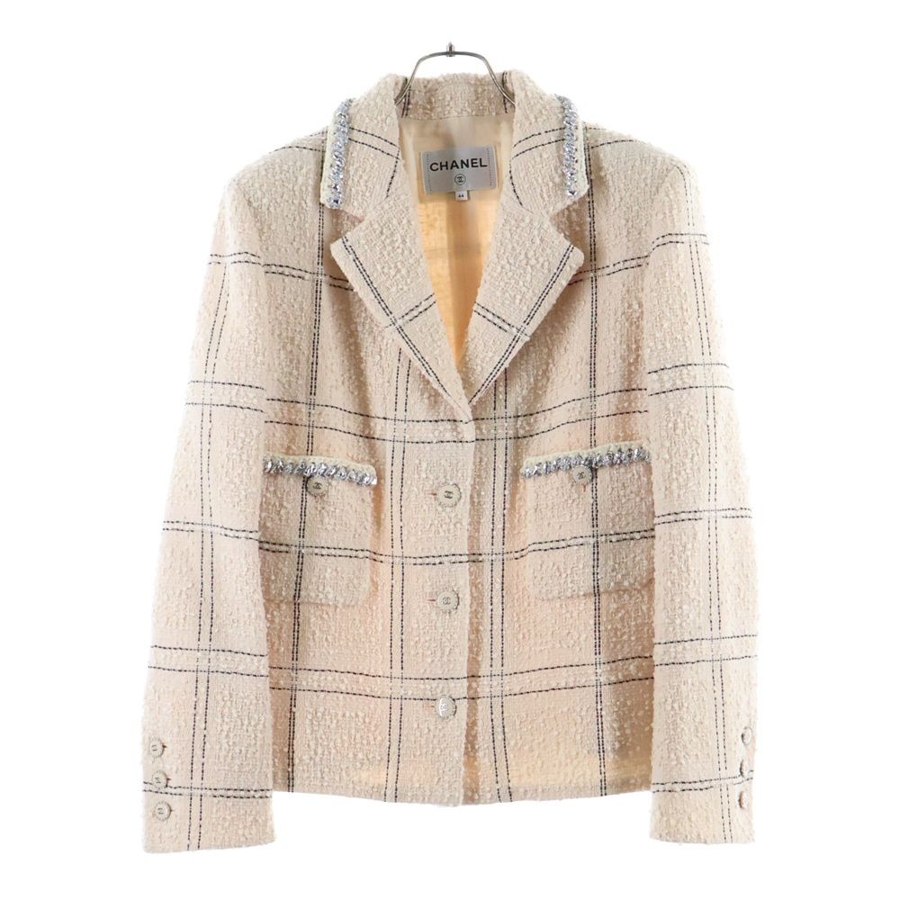 CHANEL (シャネル) 3B ココマークボタン ツイードジャケット ピンク