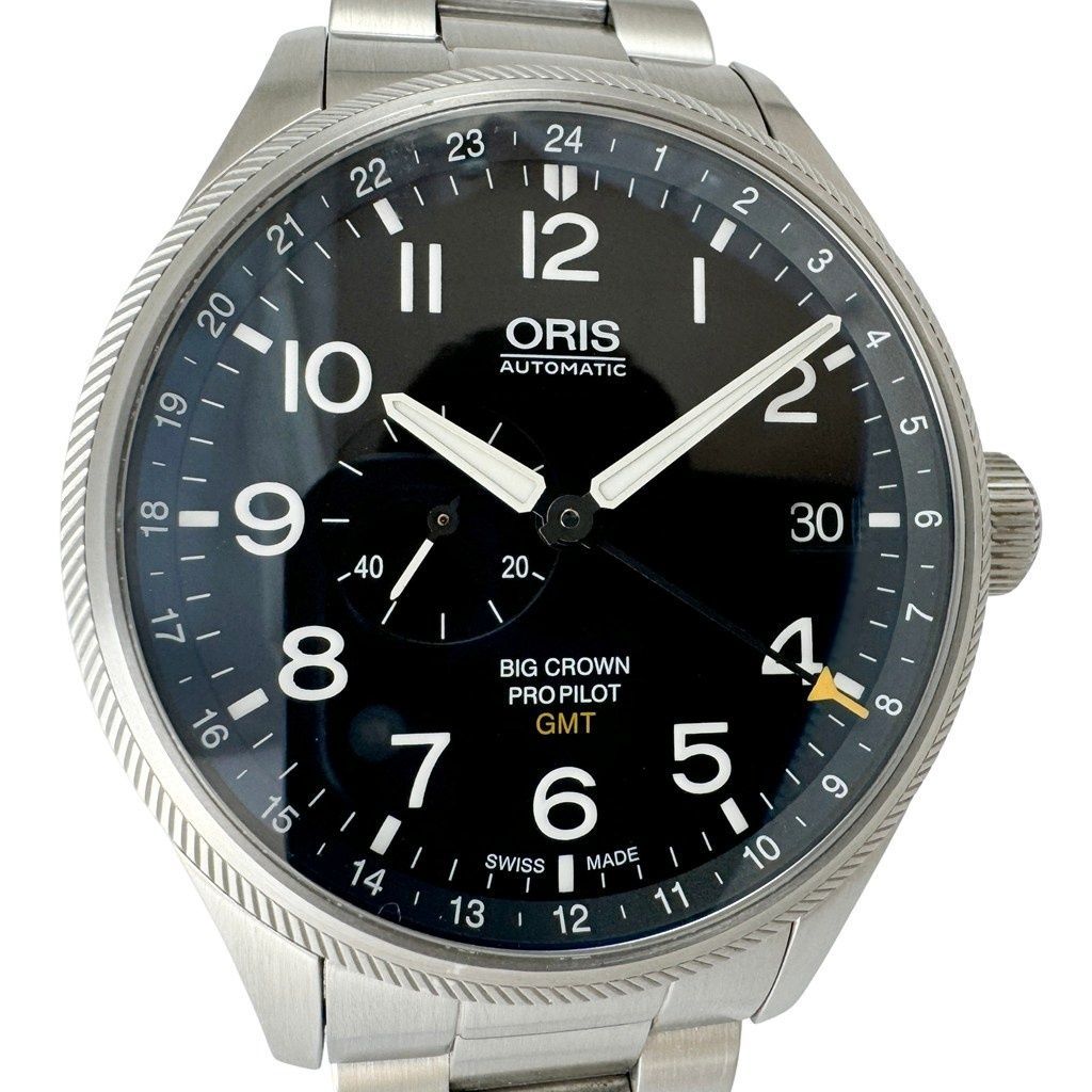 オリス ORIS ビッグクラウン プロパイロット GMT 7710 メンズ腕時計 自動巻き ブラック文字盤 Aランク
