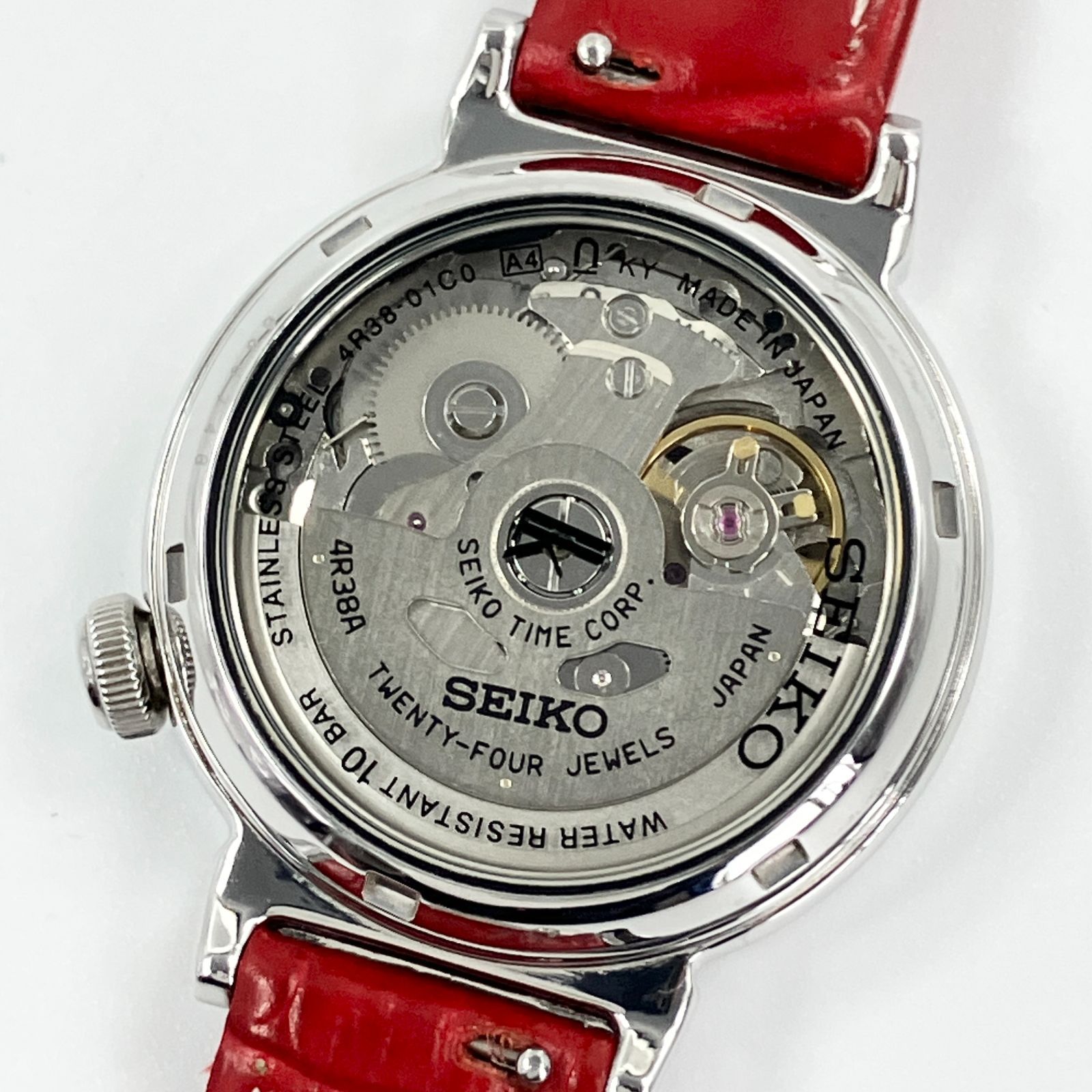 B*n様 SEIKO 4R38 自動巻き オープンハート腕時計 SEIKO 自動巻き時計 4R38オープンハートブラック 【公式通販】