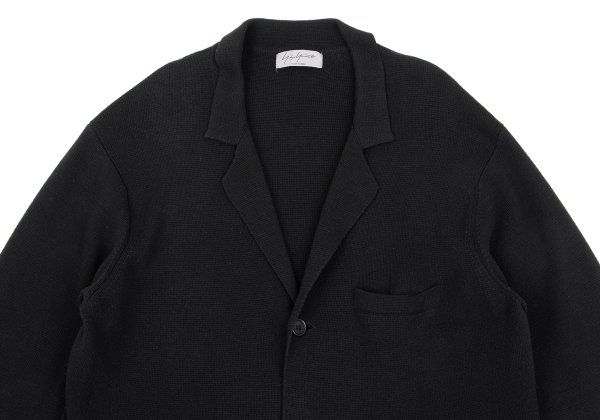 ヨウジヤマモトプールオムYohji Yamamoto POUR HOMME コットンニット3Bジャケット 黒3 ヨウジヤマモトプールオムYohji Yamamoto POUR HOMME コットンニット3B