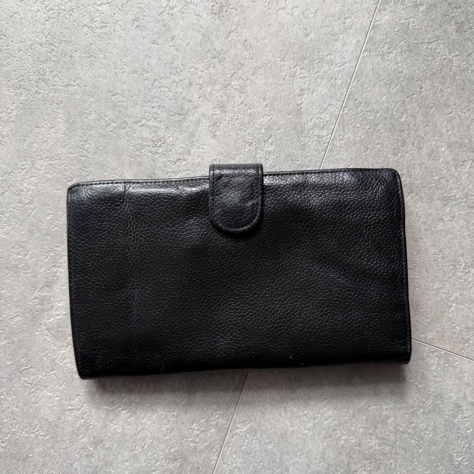 CHANEL シャネル キャビアスキン がま口財布 ココマーク デカココ 