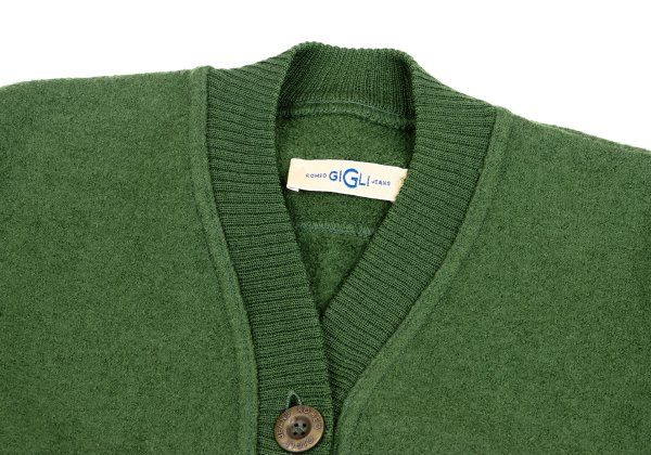 ロメオジリROMEO GIGLI JEANS 圧縮ウールクロップドカーディガン 緑S位