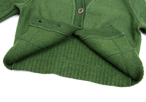 ロメオジリROMEO GIGLI JEANS 圧縮ウールクロップドカーディガン 緑S位