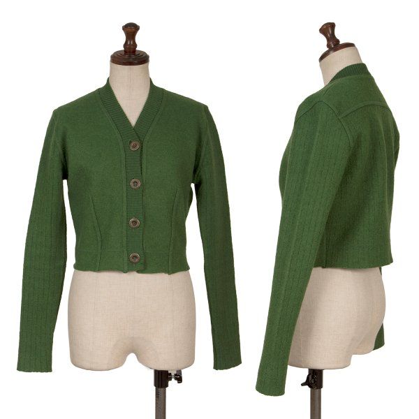 ロメオジリROMEO GIGLI JEANS 圧縮ウールクロップドカーディガン 緑S位