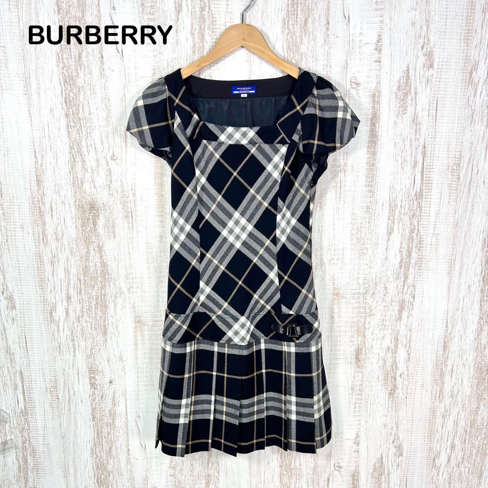 交換無料！ 美品 BURBERRY BLUE LABEL フレアーワンピース 38 【公式通販】