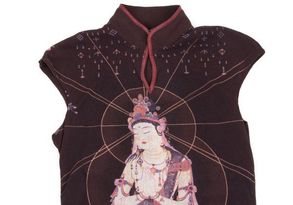 ヴィヴィアンタムVIVIENNETAM 仏陀プリントパワーネットノースリーブ
