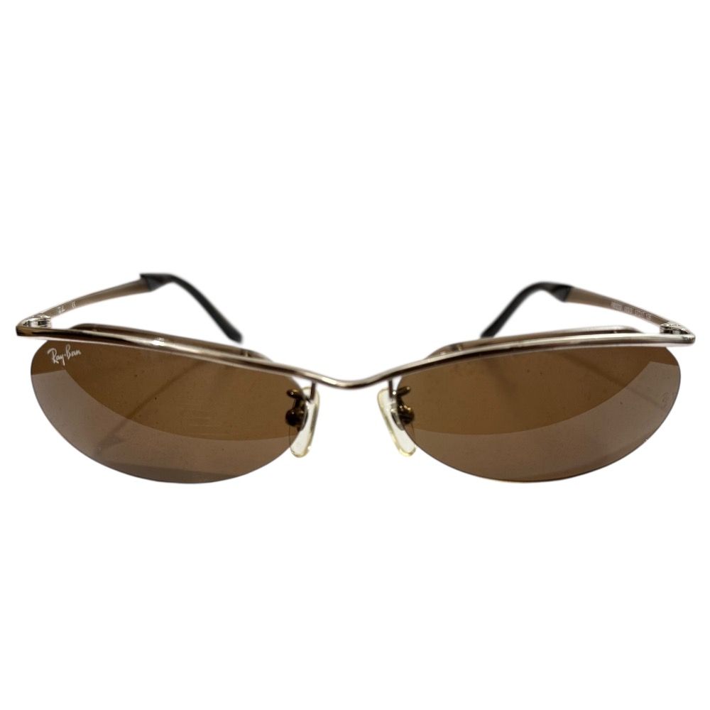 美品 Ray-Ban レイバン オリンピアン サングラス 度なし RB3233 ブラック×シルバーフレーム キッズ 古着 中古 USED