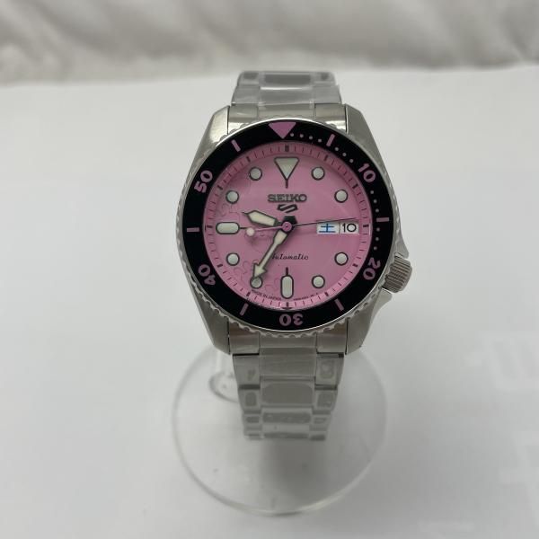 SEIKO 5 SPORTS 腕時計 自動巻き PINK PANTHER SBSA321 シルバー|ピンク 箱あり セイコー 91 240091403351