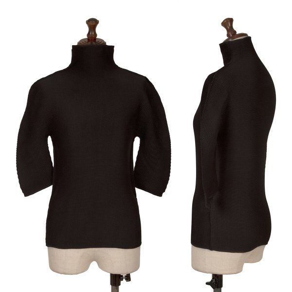 イッセイミヤケ ミーISSEY MIYAKE me ストレッチプリーツハイネック五 
