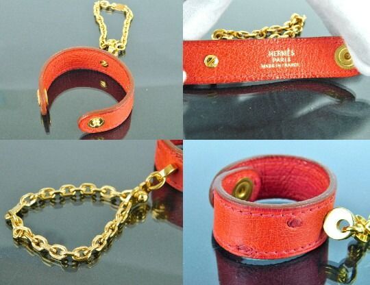 HERMES エルメス グルーブホルダー 手袋ホルダー オーストリッチ