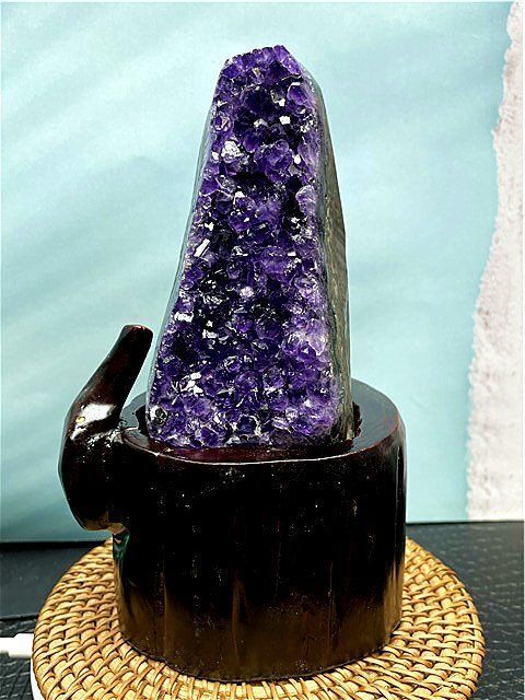 約 1325g 210mm AAA級家庭円満◆天然ウルグアイ産アメジスト原石B89G3|345G52A