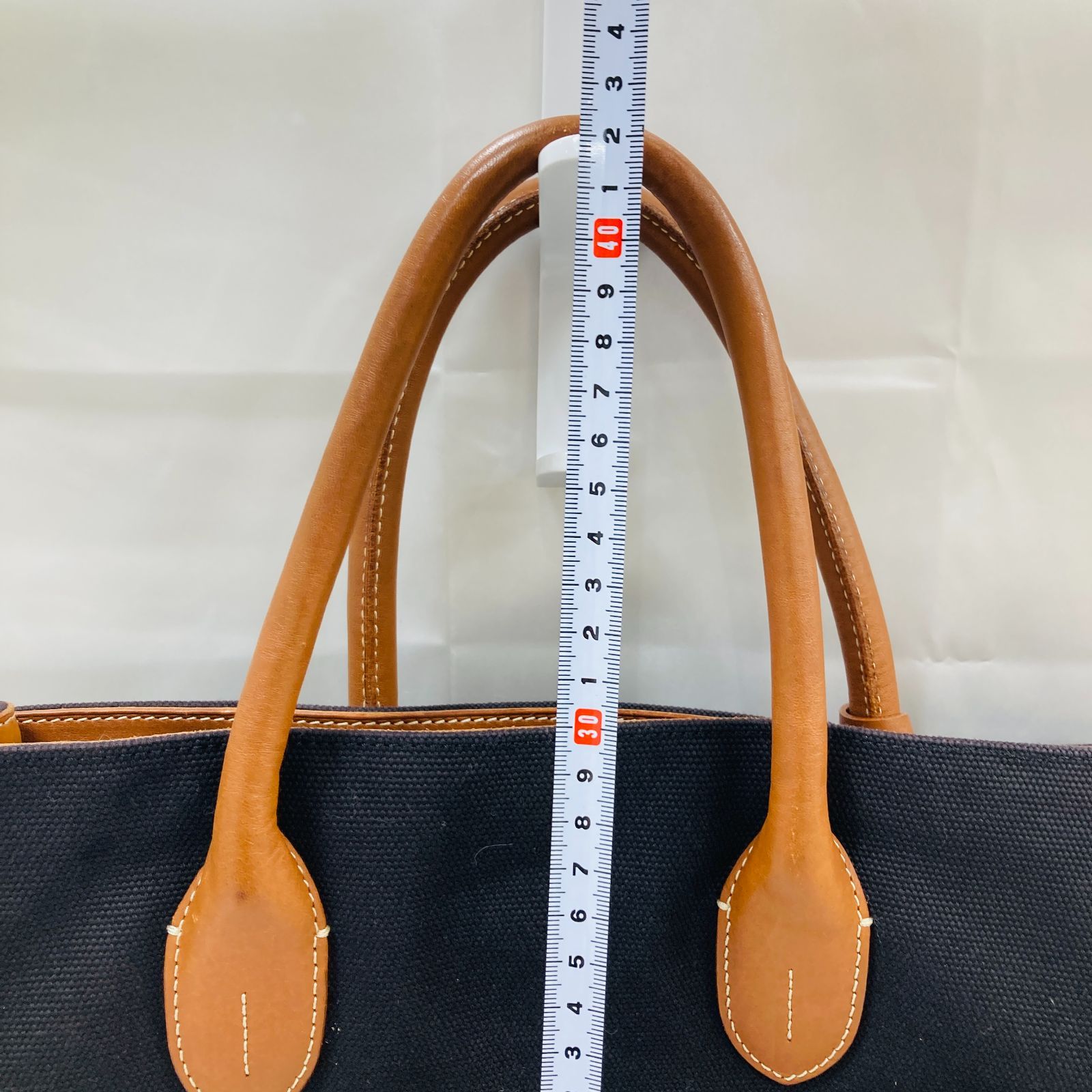 A【希少】ラルフローレン キャンバストートバッグ レザー タッセル 