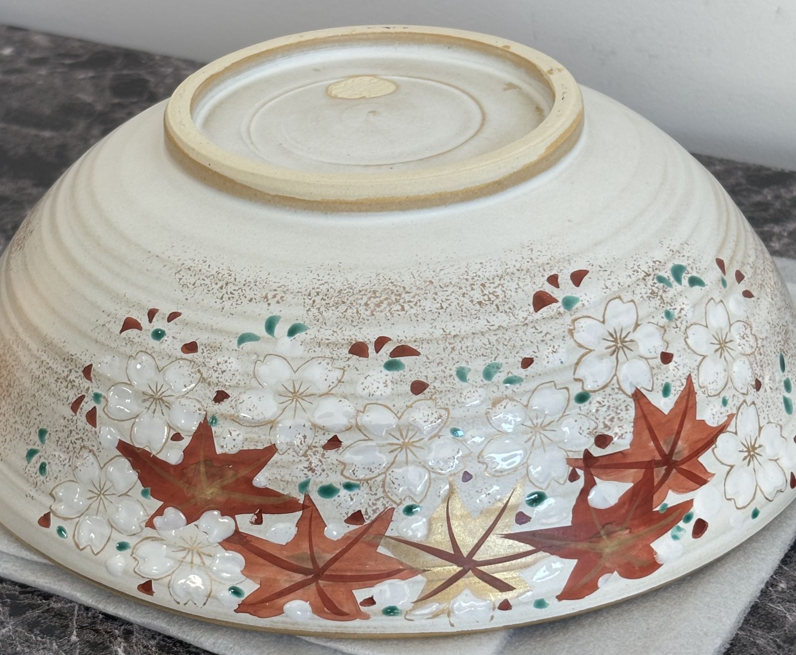 未使用極美品 雲楽窯 3代目斎藤雲楽作 雲錦 桜紅葉「菓子皿」エクセル