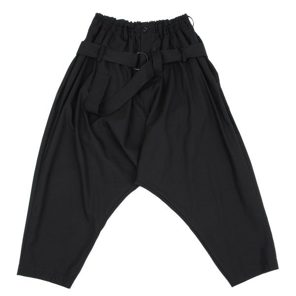 【低価，限定セール】 ワイズ バングオン！Y's BANG ON! No.104 ウールベルテッドサルエルパンツ 黒2 サルエルパンツ