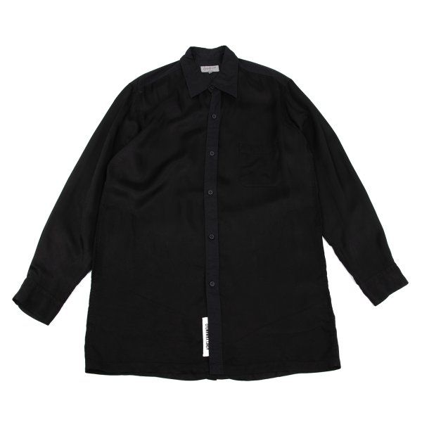 ヨウジヤマモト プールオムYohji Yamamoto POUR HOMME コットン切替バックボタンキュプラシャツ 黒4 ヨウジヤマモト プールオムYohji Yamamoto POUR HOMME コットン切替