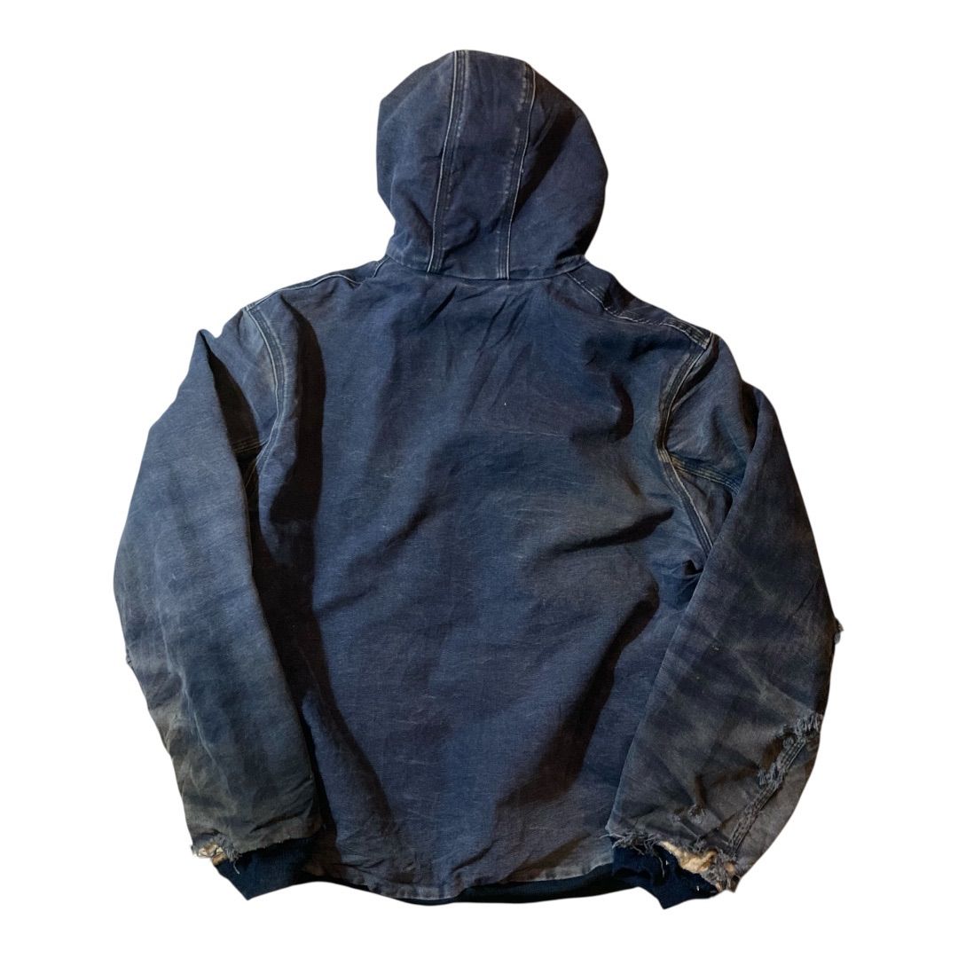 Carhartt カーハート　アクティブジャケット　フェード　ダメージ　ネイビー carhartt fr duck active jacket navy size L made in USA