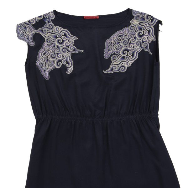 ヴィヴィアンタムVIVIENNETAM グラフィックパッチシルクノースリーブ