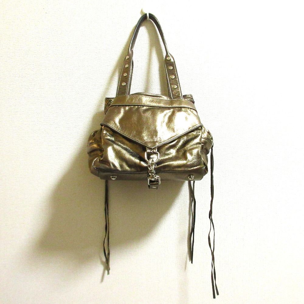 美品 botkier ボトキエ レザー ショルダーバッグ ゴールドカラー 